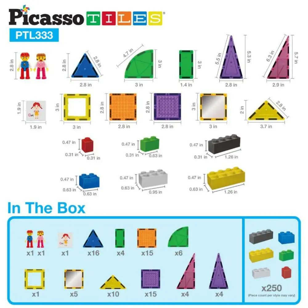 Picasso Magnetic Bricks+Tiles 333Pcs