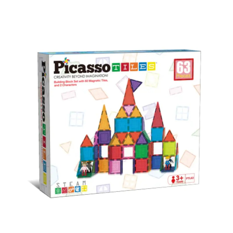 Picasso Magnetic Bricks + Tiles 63-Pieces