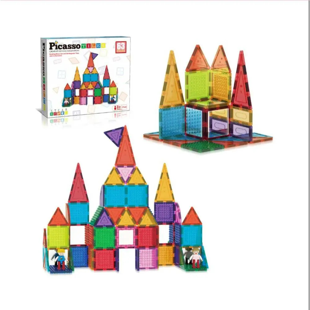 Picasso Magnetic Bricks + Tiles 63-Pieces