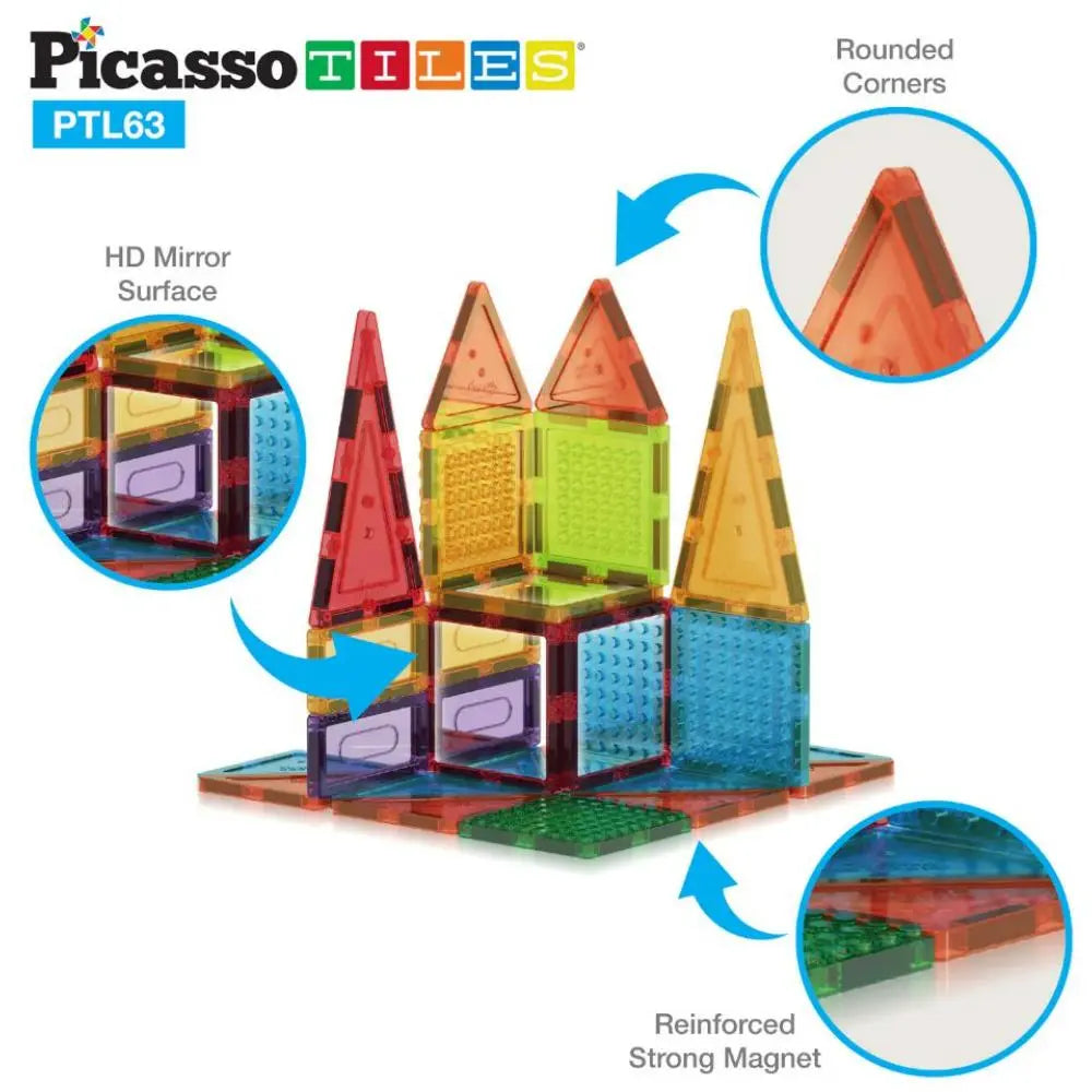 Picasso Magnetic Bricks+Tiles 63Pcs