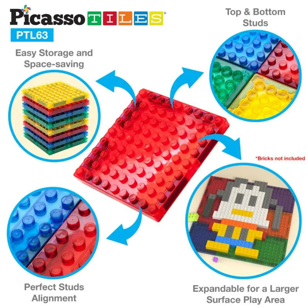 Picasso Magnetic Bricks+Tiles 63Pcs