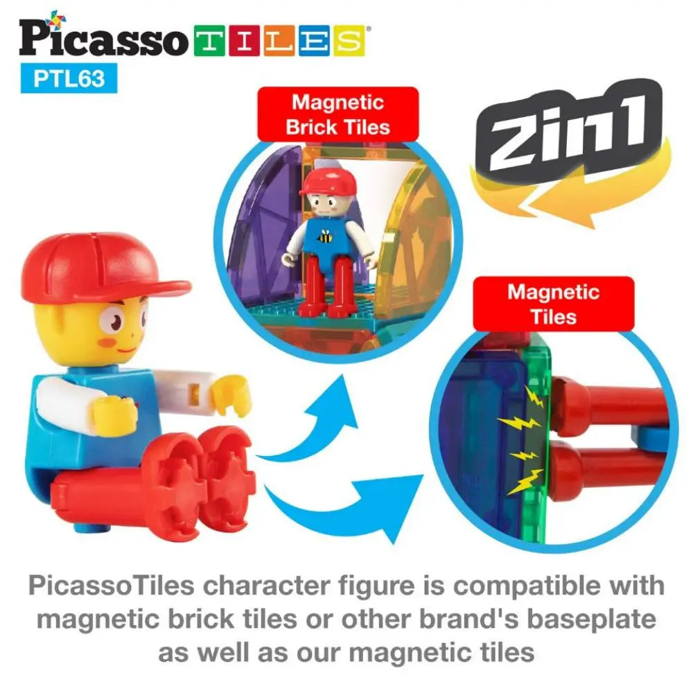 Picasso Magnetic Bricks + Tiles 63-Pieces