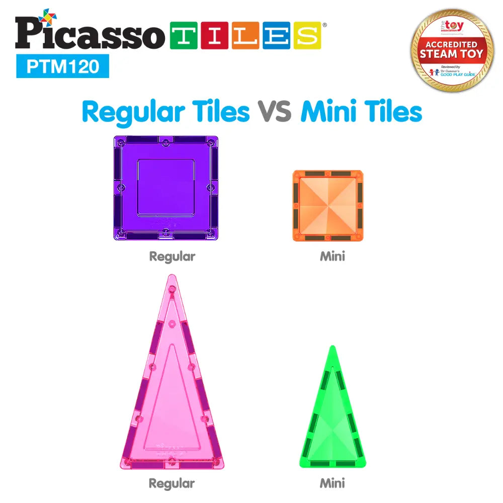 Picasso Magnetic Tiles Mini Diamond with 2Character+Car Truck 120pieces