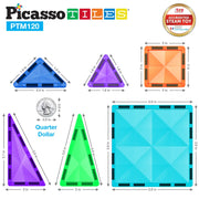 Picasso Magnetic Tiles Mini Diamond with 2Character + Car Truck 120-Pieces