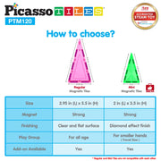 Picasso Magnetic Tiles Mini Diamond with 2Character + Car Truck 120-Pieces