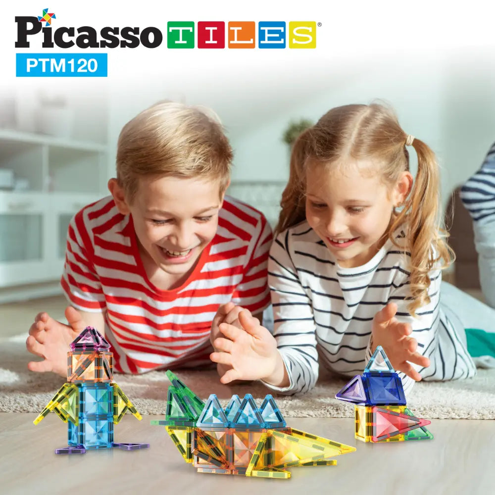 Picasso Magnetic Tiles Mini Diamond with 2Character+Car Truck 120pieces