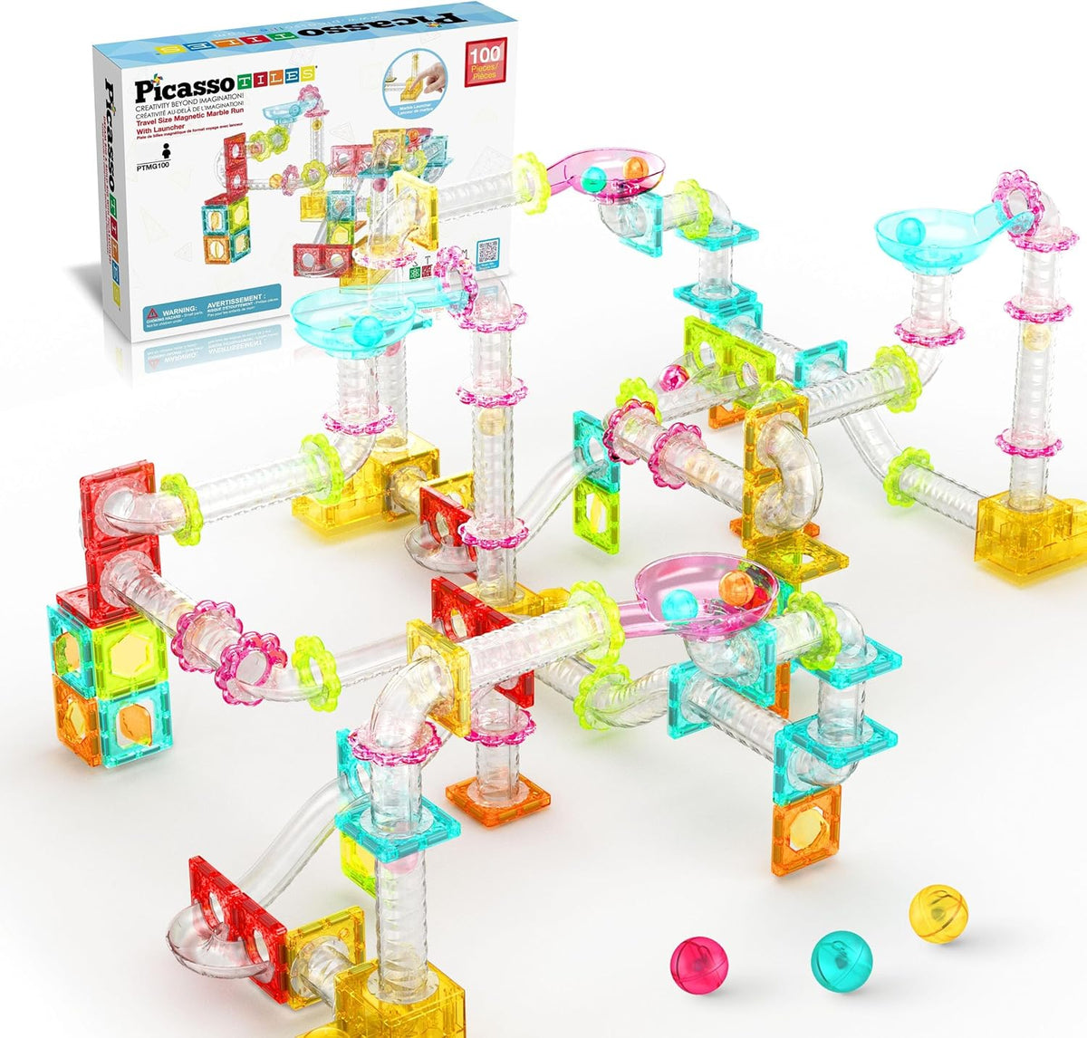Picasso Magnetic Marble Run Travel 100-Pieces