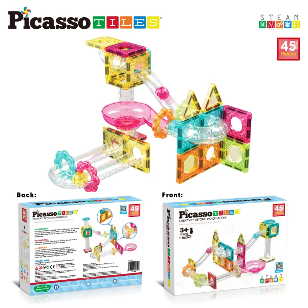 Picasso Magnetic Mini Diamond Marble Run Track Set 45pieces