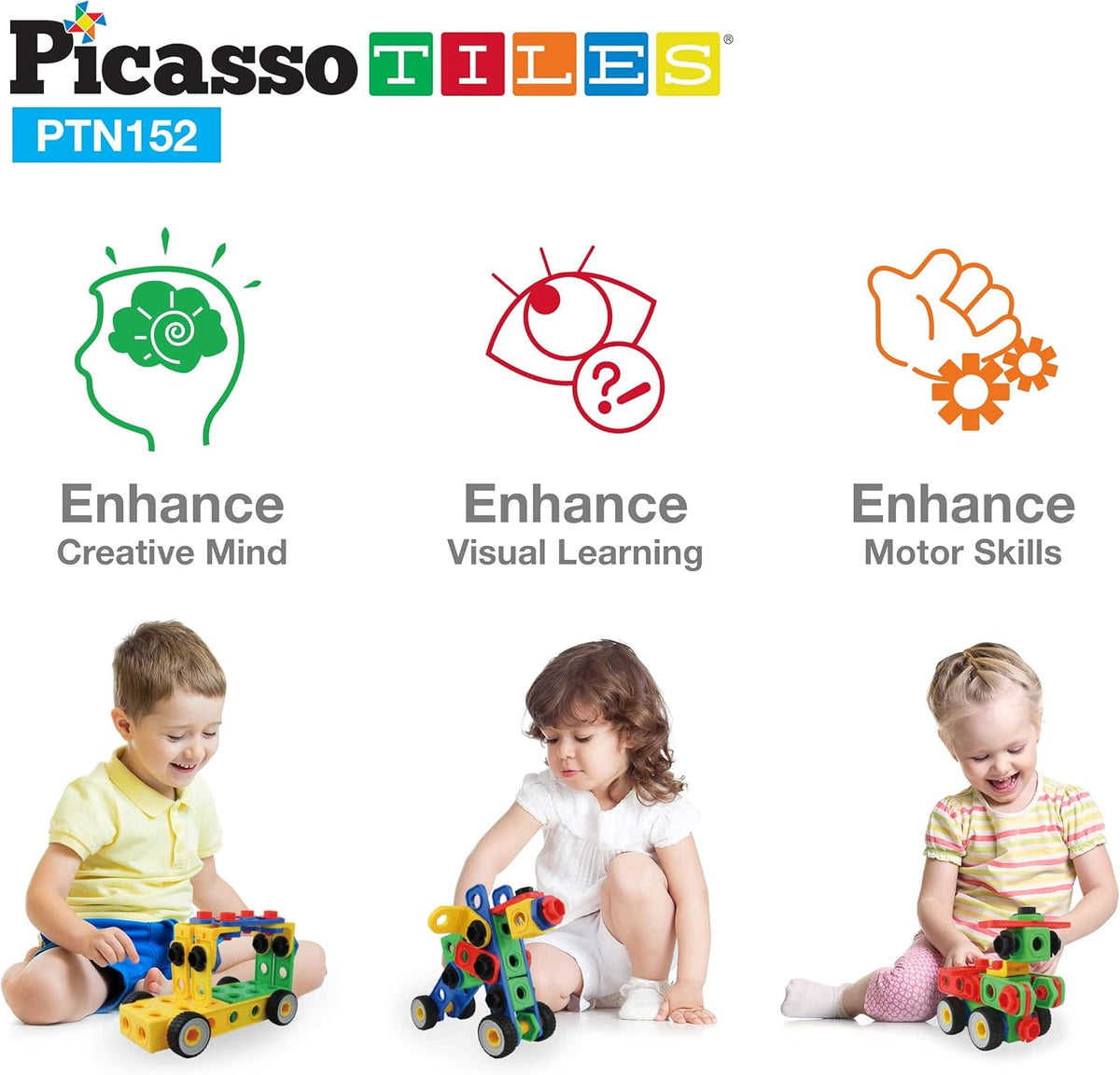 Picasso Magnetic Engineering Construction Building Set 152-Pieces