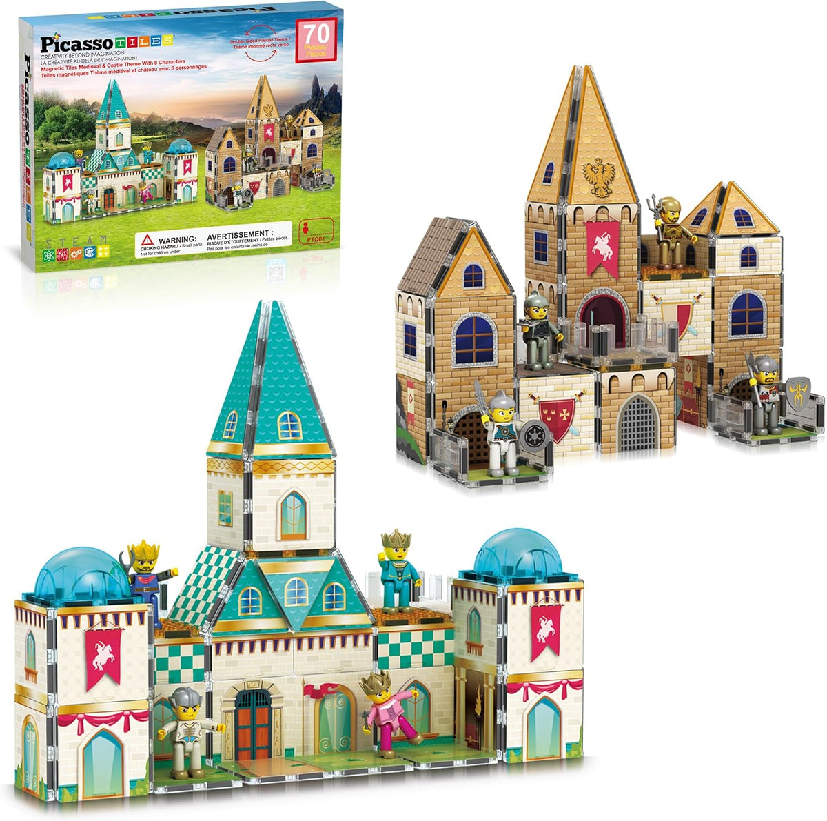 Picasso Magnetic Tiles Medieval Castle Theme 70-pieces