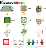 Picasso Magnetic Tiles Ninja Dojo 64-Pieces