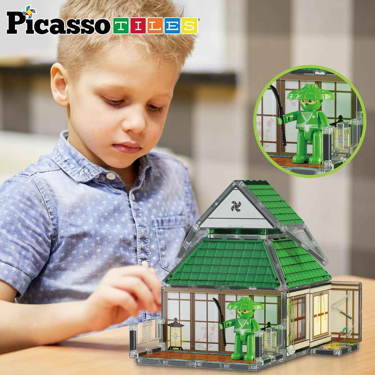 Picasso Magnetic Tiles Ninja Dojo 64-Pieces