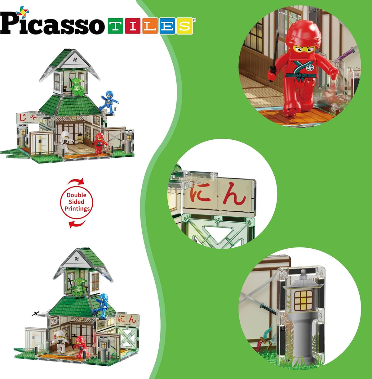 Picasso Magnetic Tiles Ninja Dojo 64-Pieces