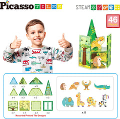 Picasso Magnetic Tiles Safari Set 46-Pieces