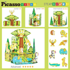 Picasso Magnetic Tiles Safari Set 46-Pieces