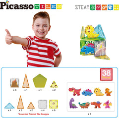 Picasso Magnetic Tiles Dino Set 38-Pieces