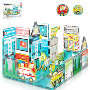 Picasso Magnetic 3D Metro City Set with 8 Vehicles 50-Pieces