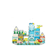 Picasso Magnetic 3D Metro City Set with 8 Vehicles 50-Pieces