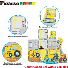 Picasso Magnetic Tiles Construction Set With 8 Truck