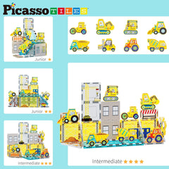 Picasso Magnetic Tiles Construction Set With 8 Truck