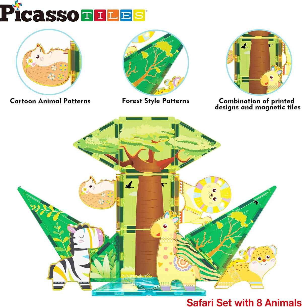 Picasso Magnetic Tiles Safari Set 26-Pieces