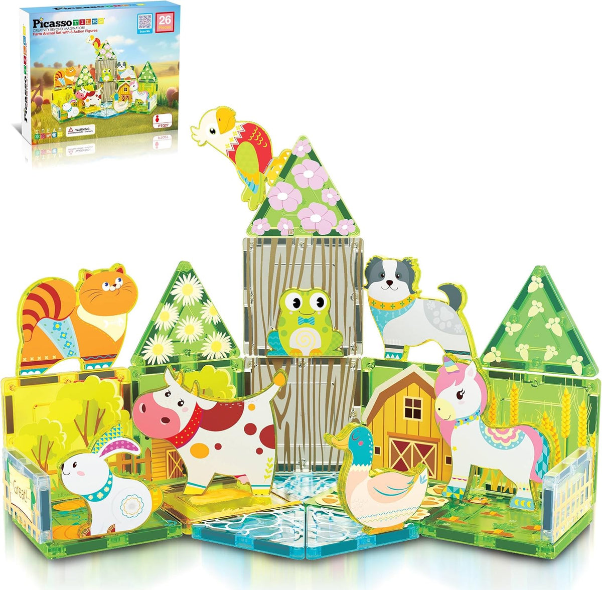 Picasso Magnetic Tiles Farm Animal Set 26-Pieces