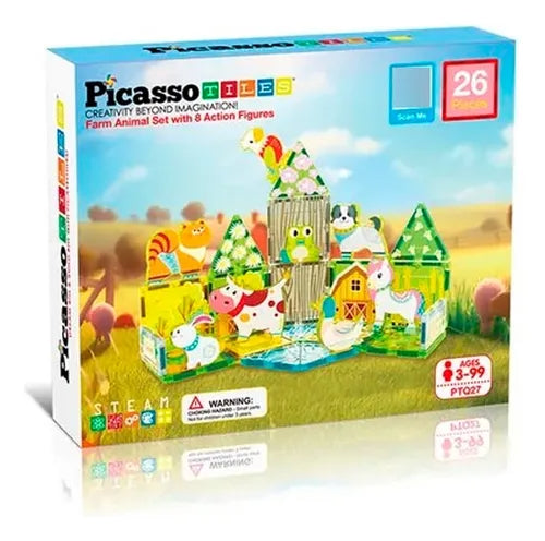 Picasso Magnetic Tiles Farm Animal Set  26-Pieces