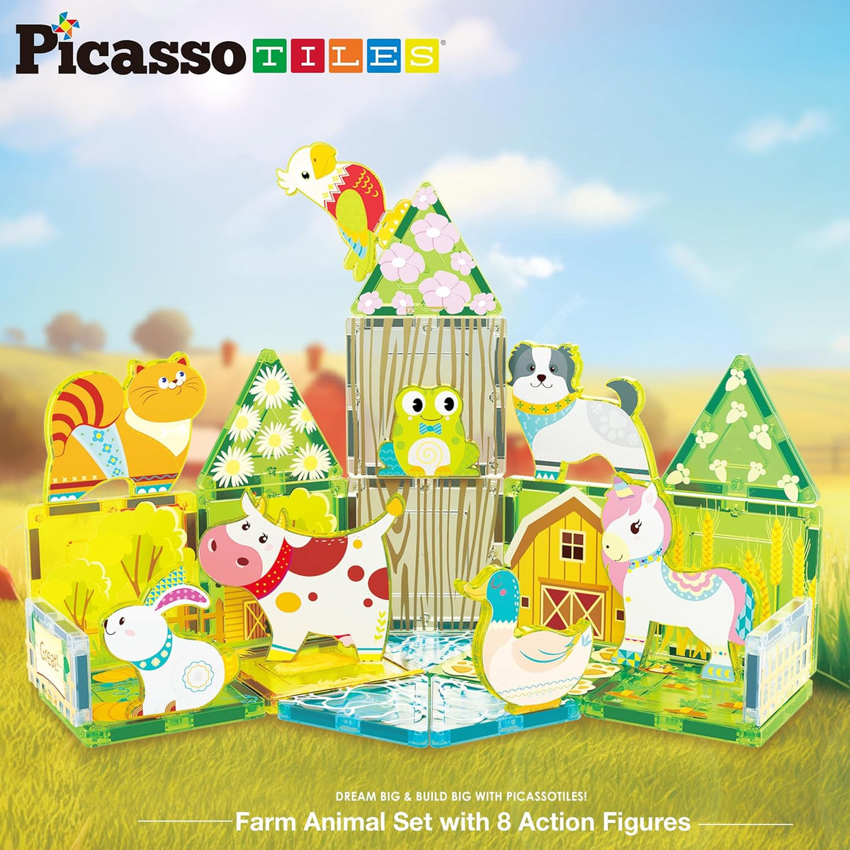 Picasso Magnetic Tiles Farm Animal Set 26-Pieces