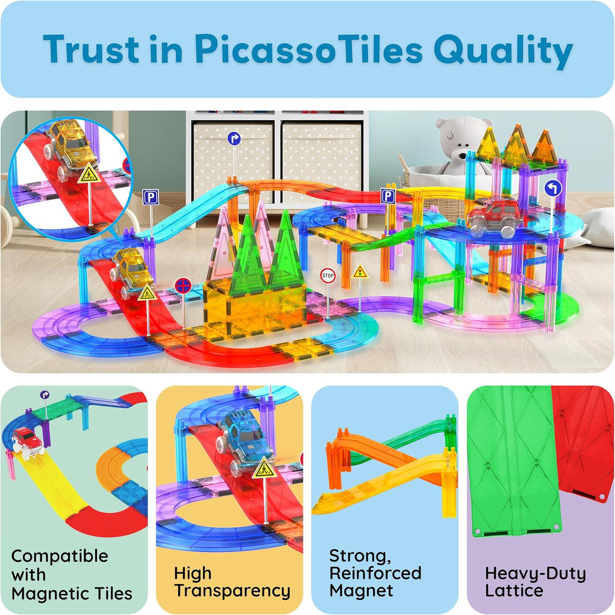 Picasso Magnetic Tiles Slope Race Track 6-Pieces