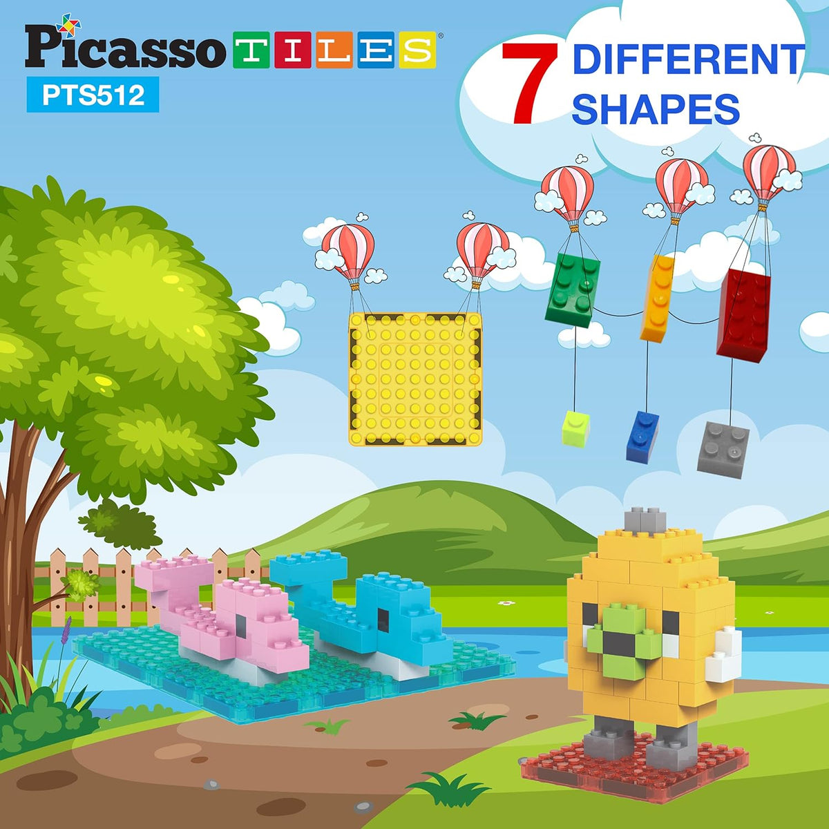 Picasso Magnetic Tiles Building Bricks 512-Pieces