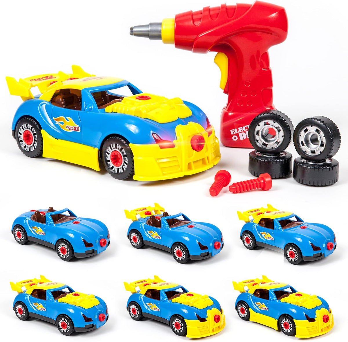 Picasso Magnetic Led Race Car Educational Constructable Kit 30-Pieces