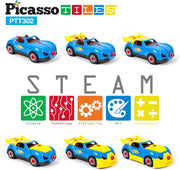 Picasso Magnetic Led Race Car Educational Constructable Kit 30-Pieces
