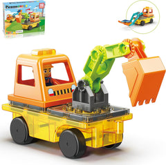 Picasso Magnetic Car Base Backhoe & Excavator 2-in-1  16-Pieces