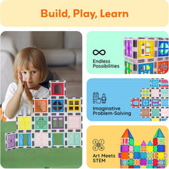 Picasso Magnetic Tiles Clip-On Window and Door 40-Pieces