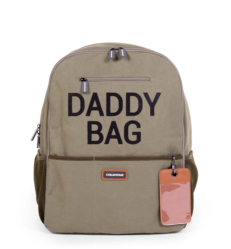 Childhome Daddy Backpack Kaki Canvas Large Baby Diaper Backpack Bag