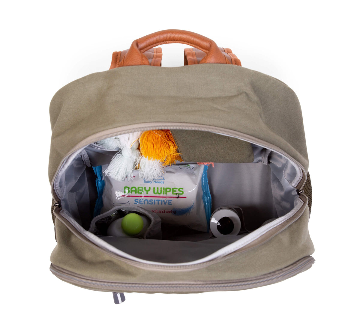 Childhome Daddy Backpack Kaki Canvas Large Baby Diaper Backpack Bag