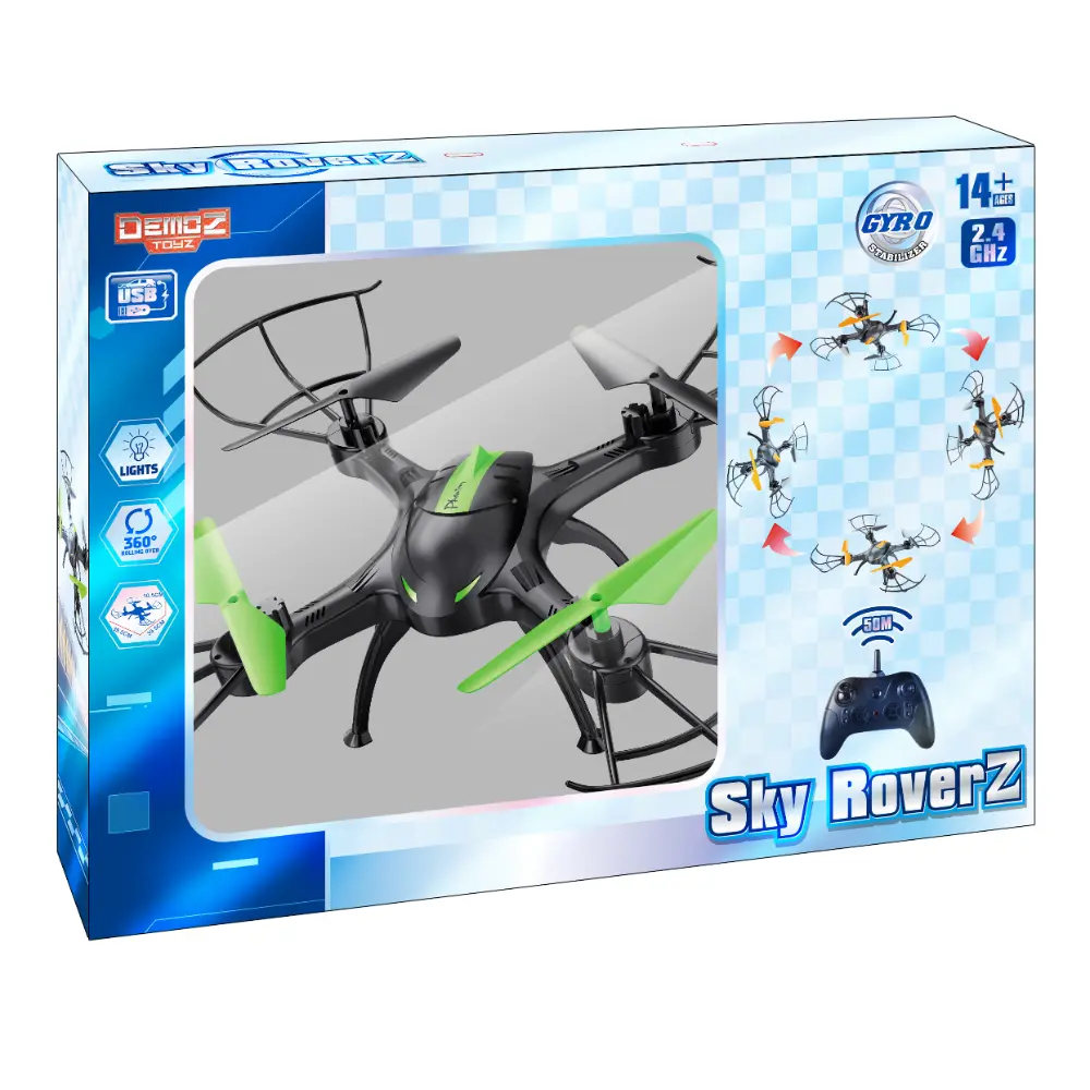 Demoz RC Sky Roverz 2.4G Remote Control Stunt Vehicle with LED Lights