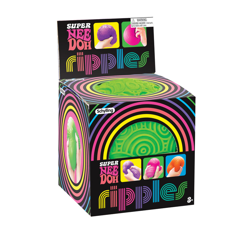 NeeDoh Super Ripples 4.25 Inch Squishy Fidget Stress Toy - Assorted Neon Colours
