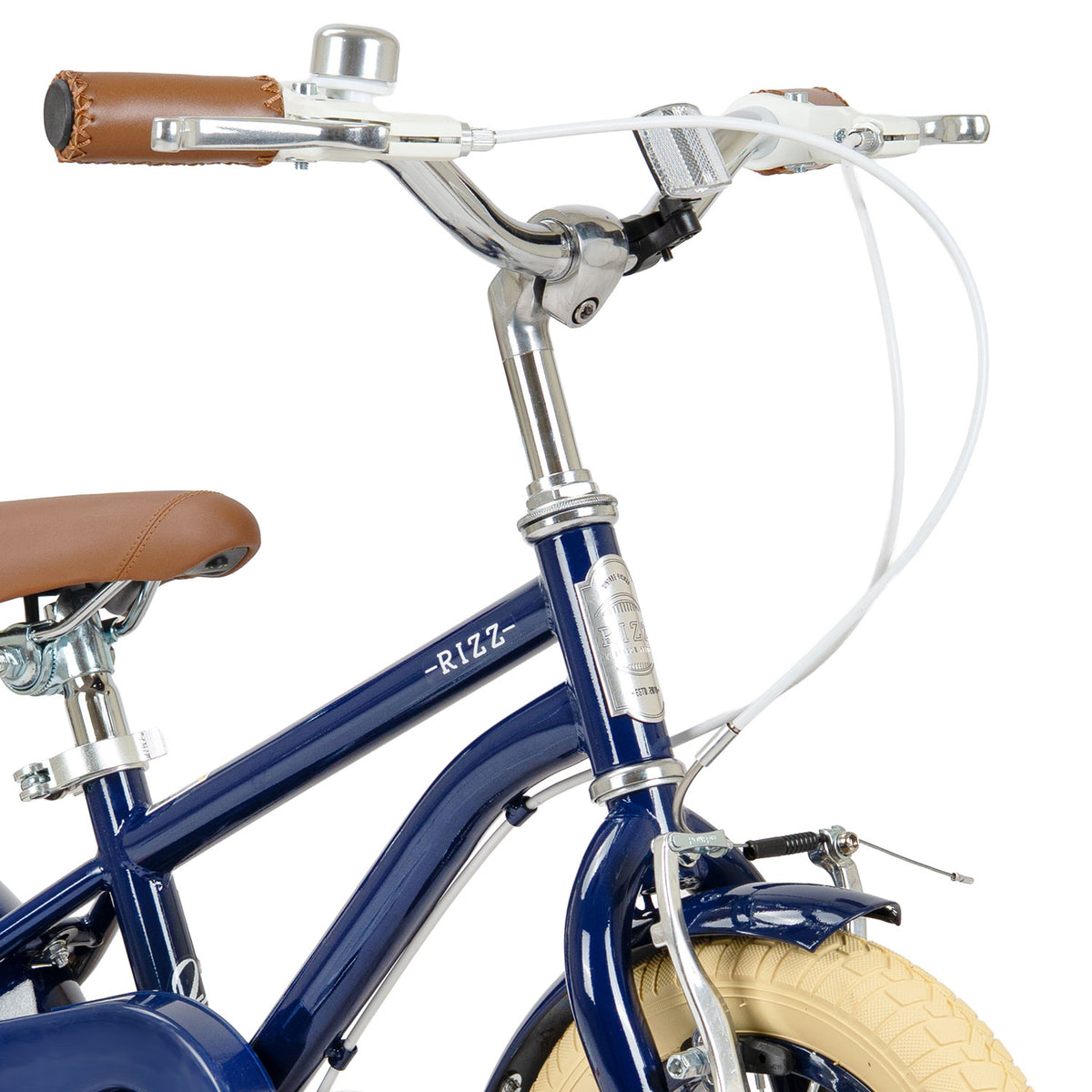 Rizz 12 Inch Navy Blue Kids Bicycle - Platinum Boys