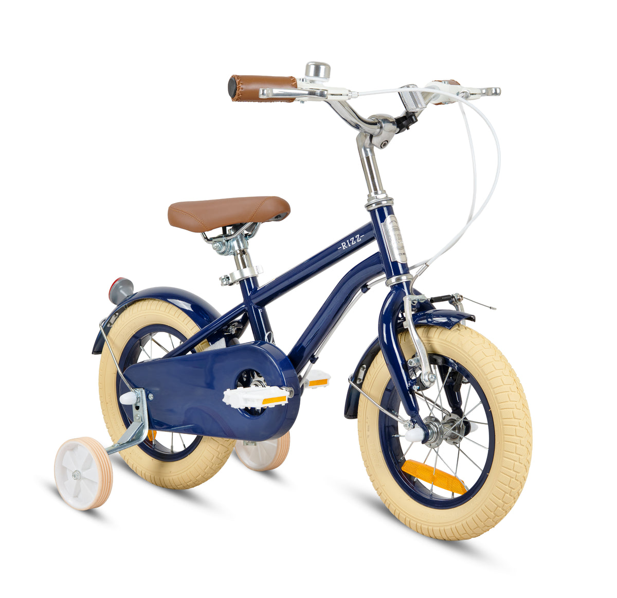Rizz 12 Inch Navy Blue Kids Bicycle - Platinum Boys