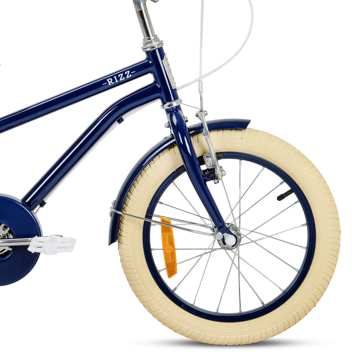 Rizz 14 Inch Navy Blue Kids Bicycle - Platinum Boys