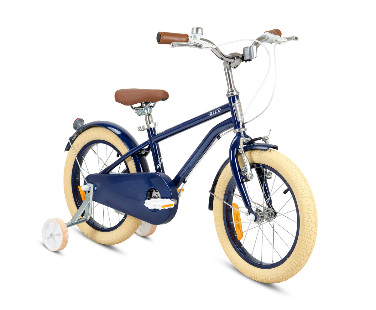 Rizz 14 Inch Navy Blue Kids Bicycle - Platinum Boys