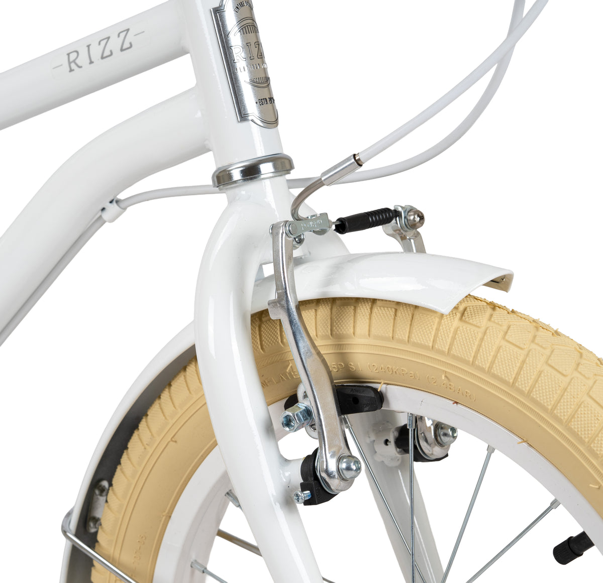 Rizz 14 Inch Peach Kids Bicycle - Platinum Girls
