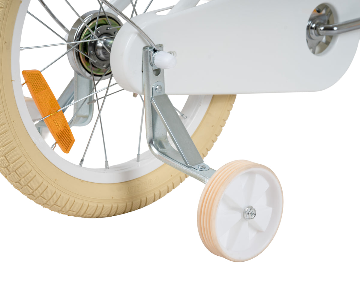 Rizz 14 Inch Peach Kids Bicycle - Platinum Girls