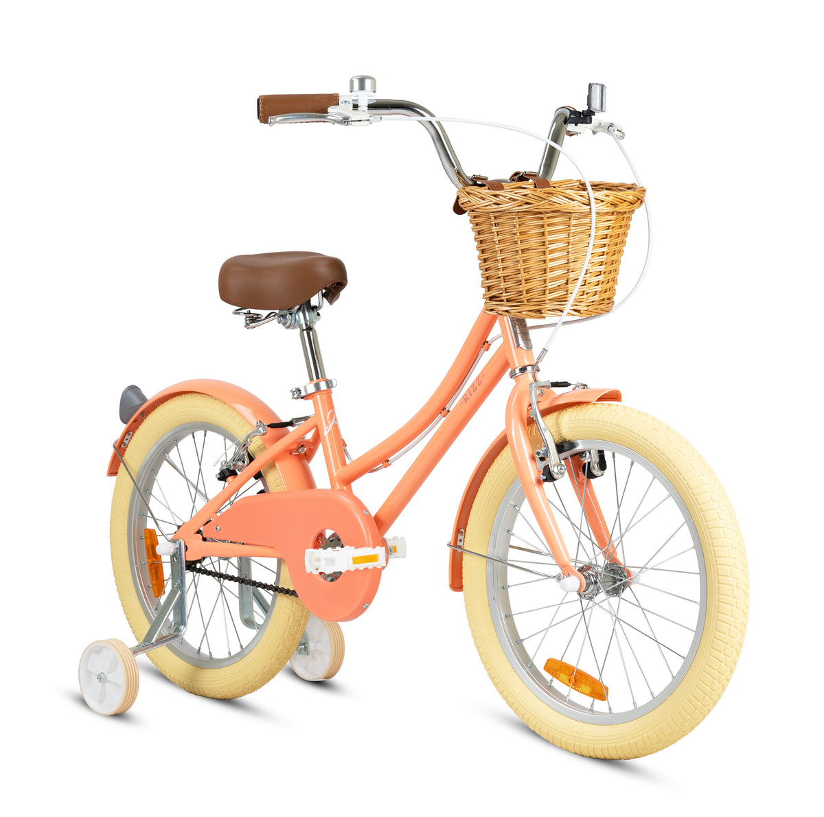 Rizz 20 Inch Peach Kids Bicycle - Platinum Girls