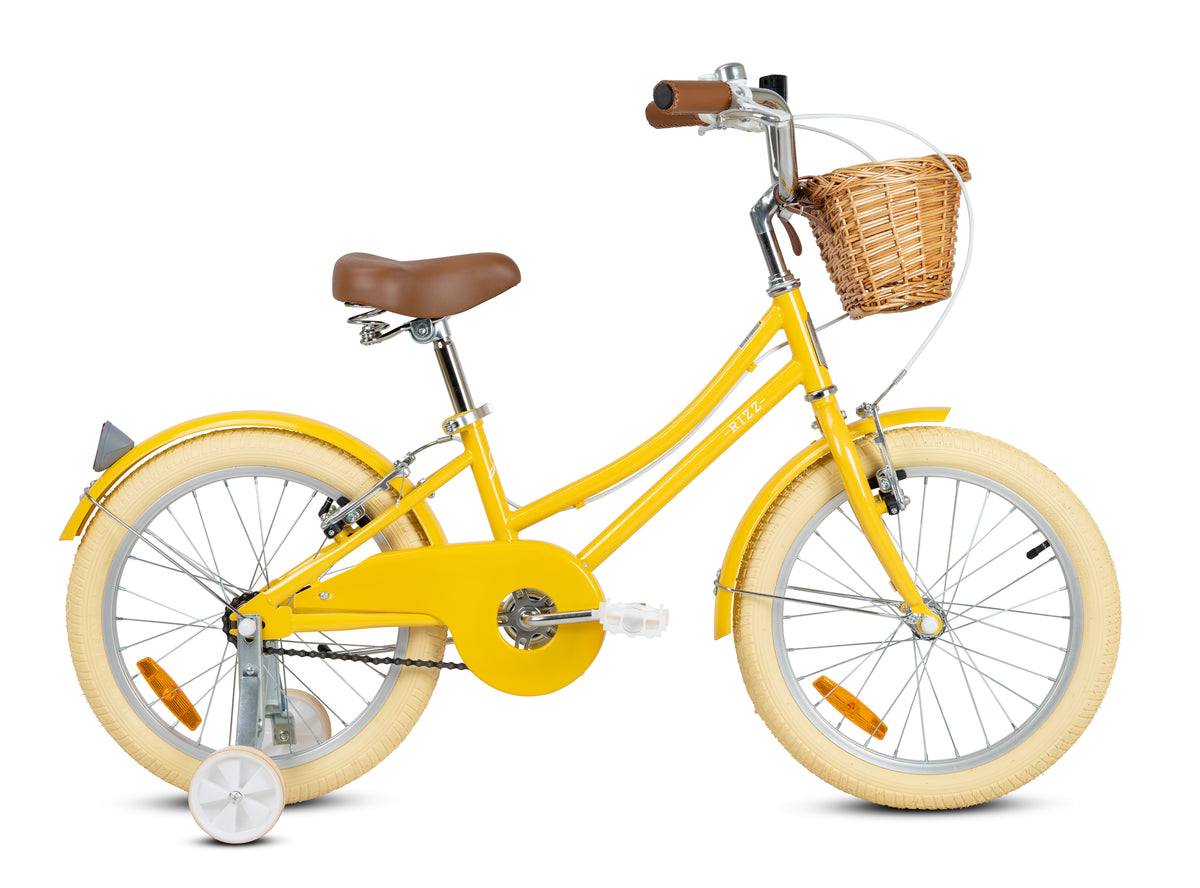 Rizz 18 Inch Yellow Kids Bicycle - Platinum Girls