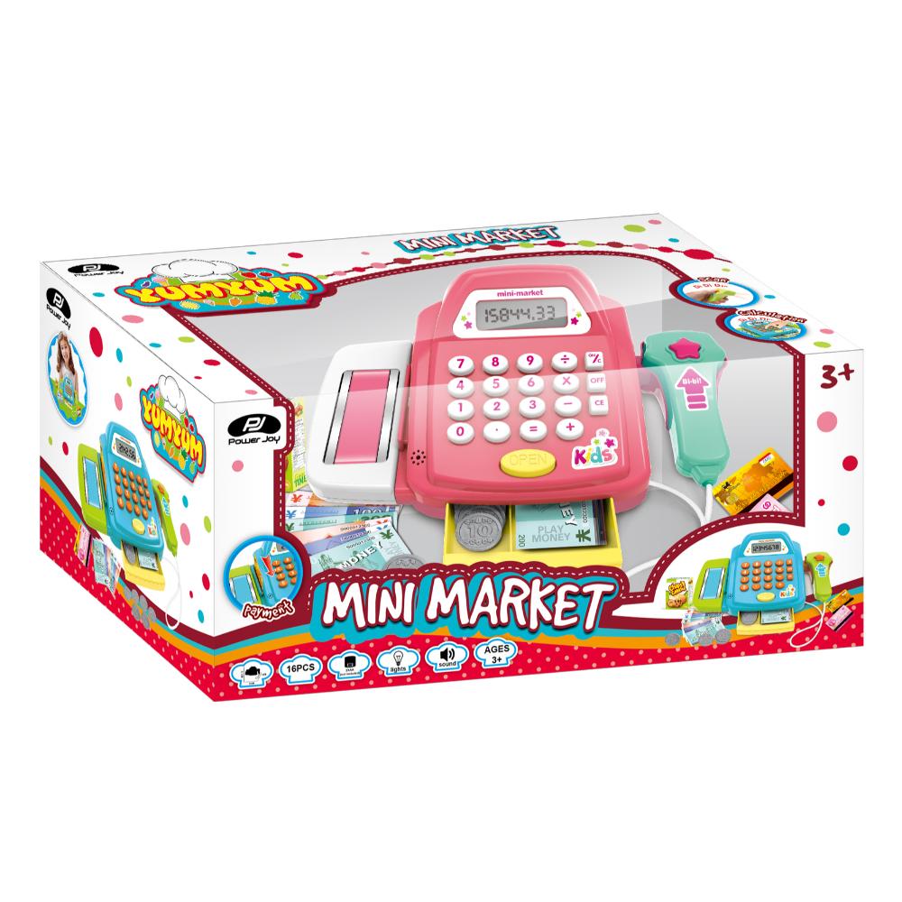 Power Joy Yum Yum Mini Market Battery-Operated Cash Register Playset for Kids
