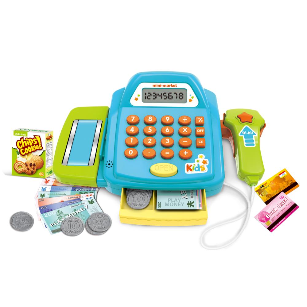 Power Joy Yum Yum Mini Market Battery-Operated Cash Register Playset for Kids