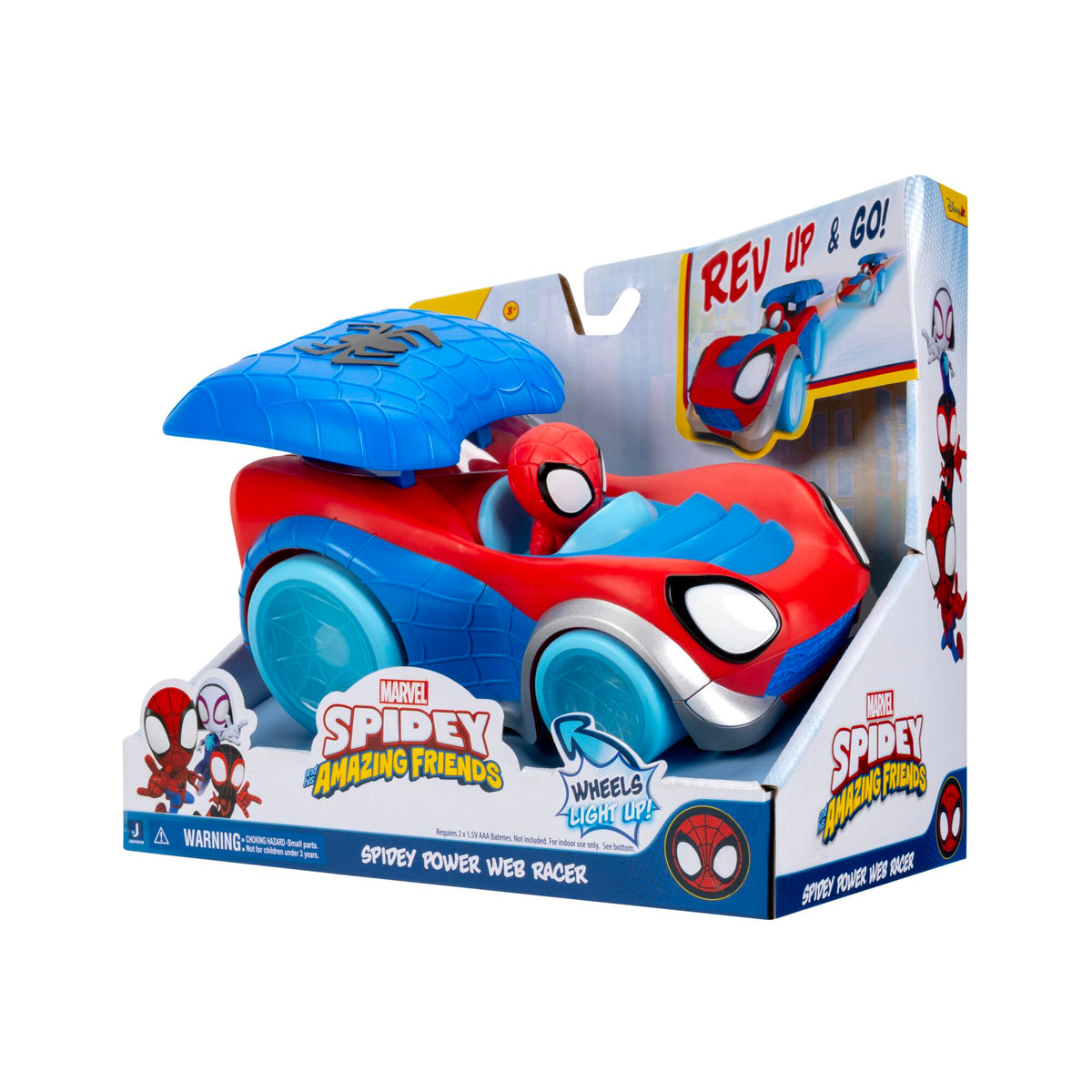 Marvel Spidey and His Amazing Friends Power Web Racer - Spider-Man Toy Vehicle for Kids