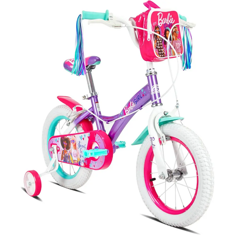 Spartan Barbie 12-Inch Kids Bicycle with Training Wheels